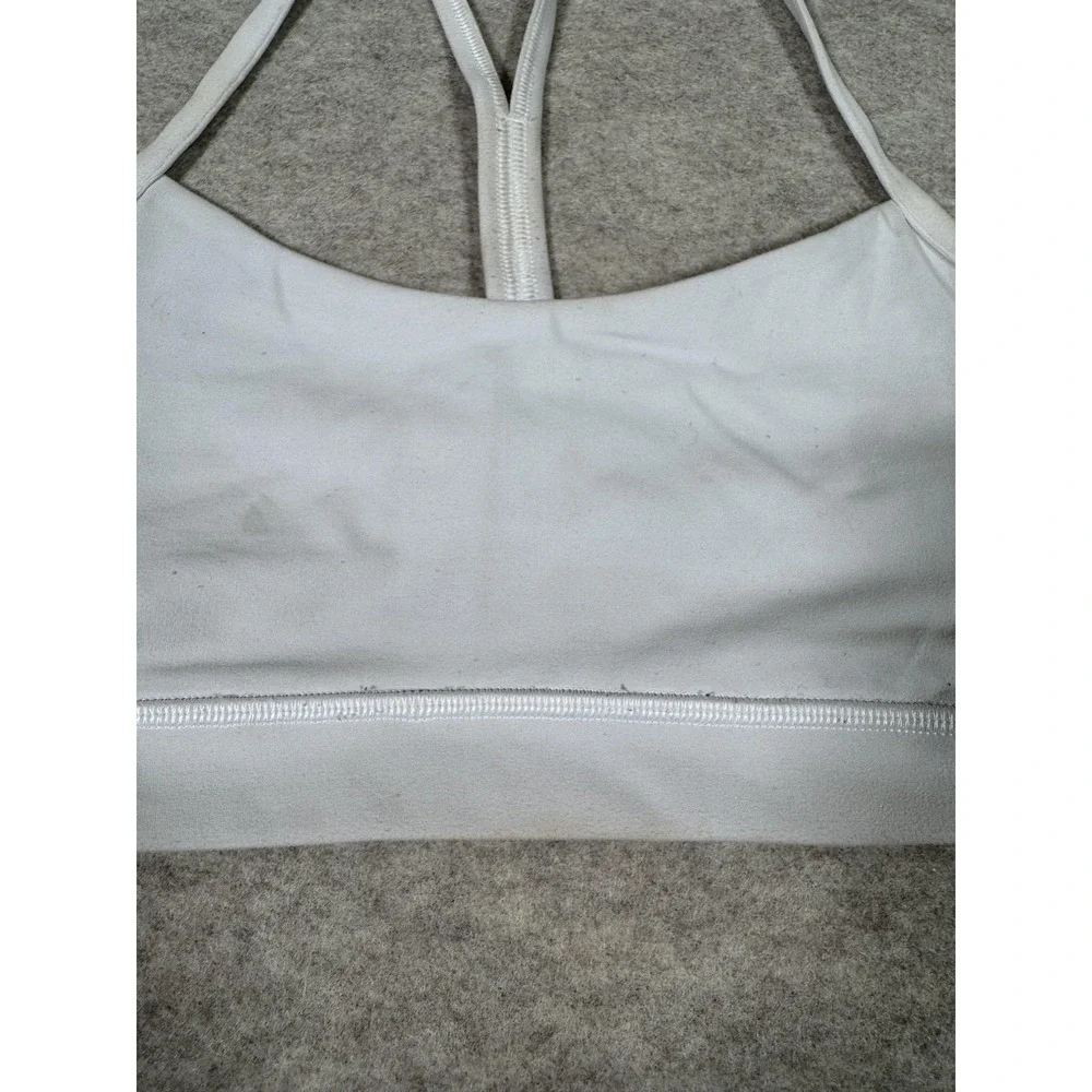 Lululemon Sports Bra Womens 8 White Racerback Stretch Yoga Athletic Gym Running